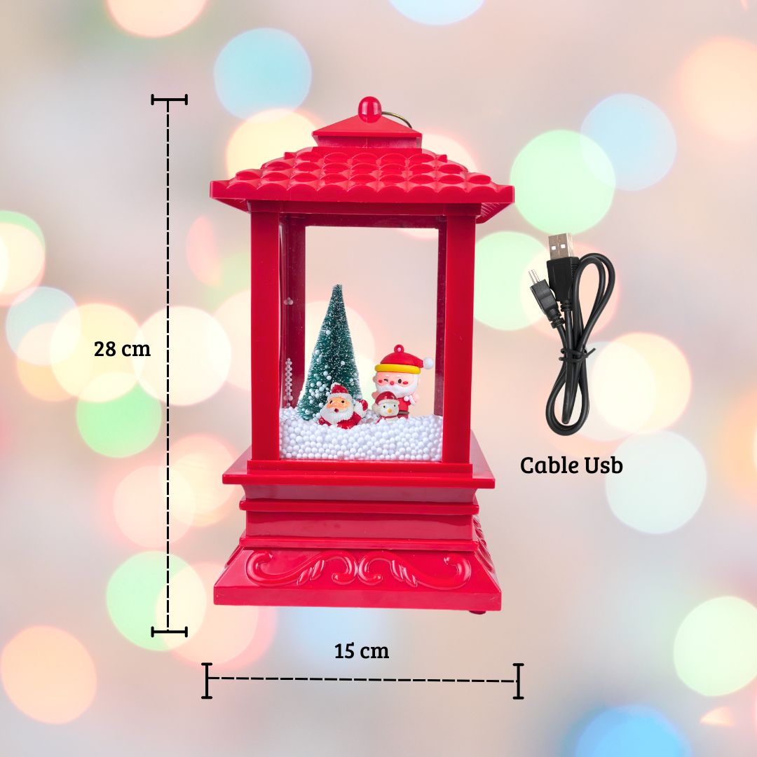 🎄Farol Navideño Con Luces, Música y Simulador de Nieve