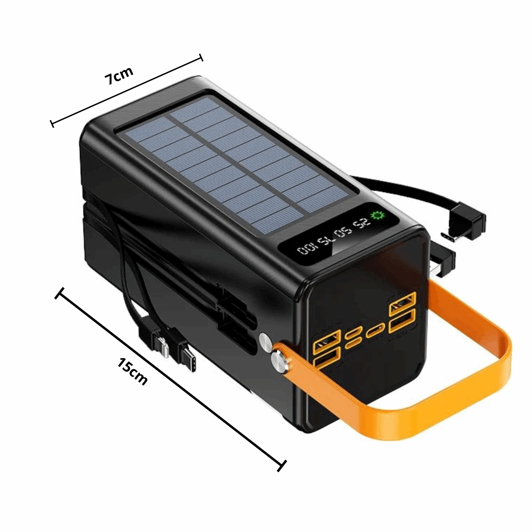 Power Bank Solar Portatil de 60 000 mAh con Carga Rápida y Batería de Larga duración