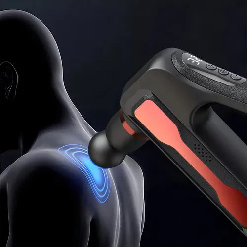 Pistola de Masaje Profesional Recargable - 32 Niveles y 8 Cabezales