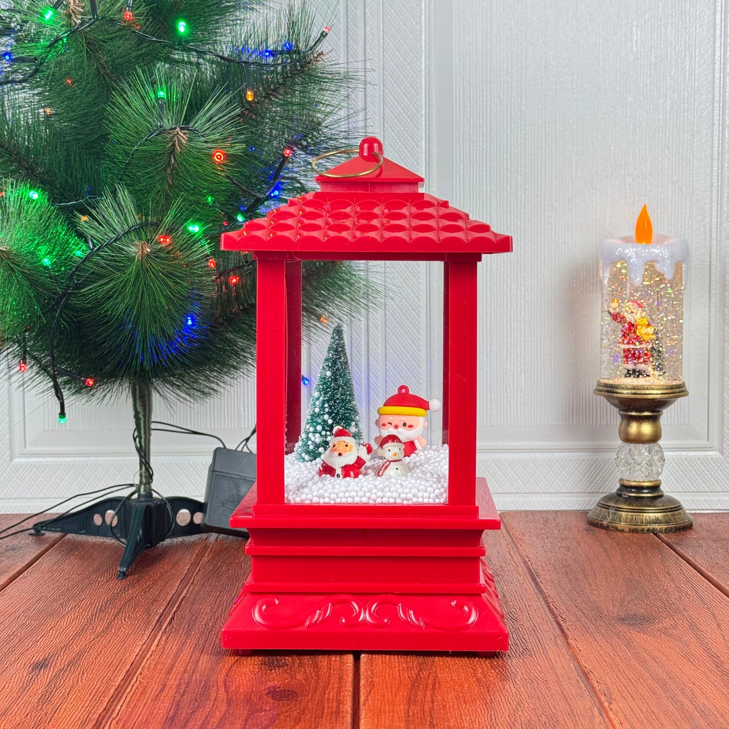 🎄Farol Navideño Con Luces, Música y Simulador de Nieve