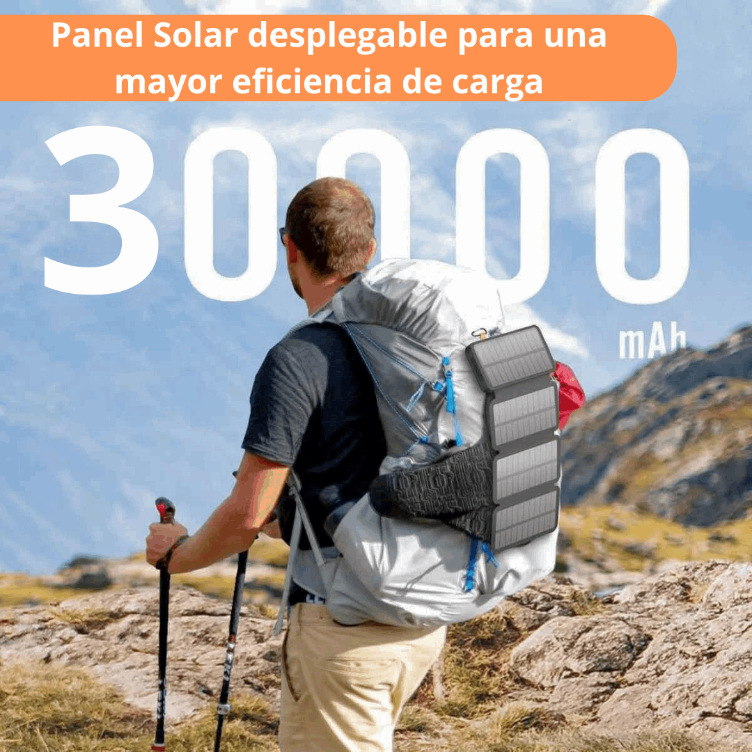 Power Bank Solar de 04 placas y 30 000 mAh