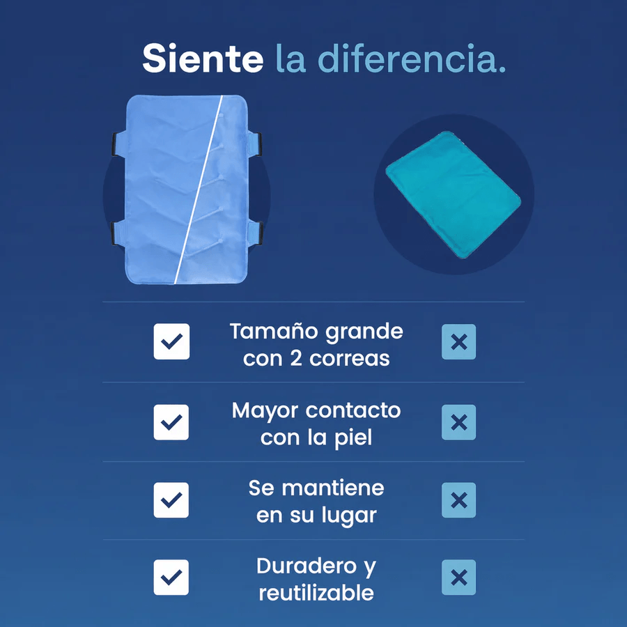 Compresa del gel frio - calor con anticongelante y correas ajustables