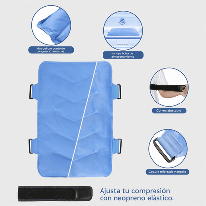 Compresa del gel frio - calor con anticongelante y correas ajustables