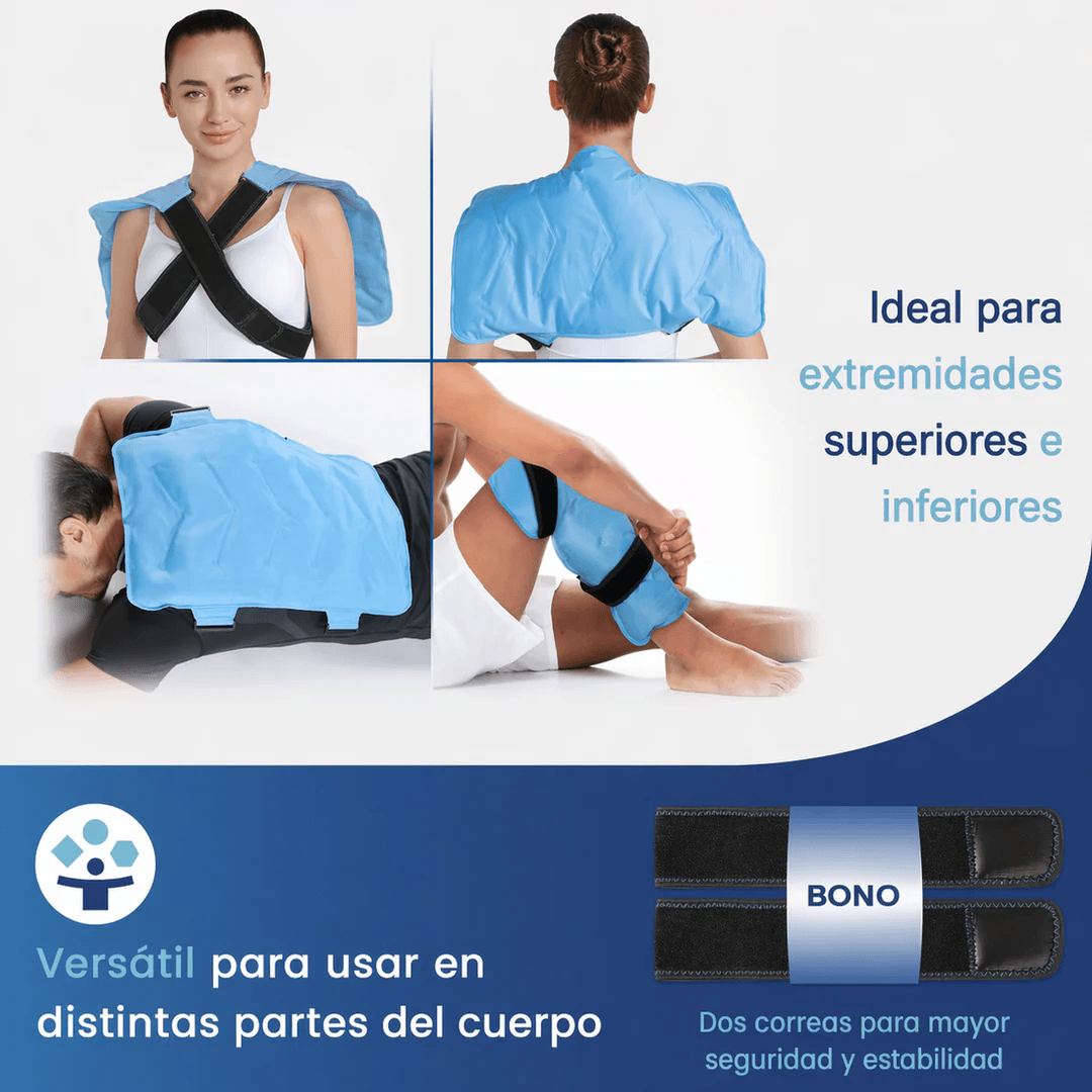 Compresa del gel frio - calor con anticongelante y correas ajustables