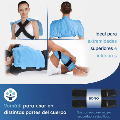 Compresa del gel frio - calor con anticongelante y correas ajustables