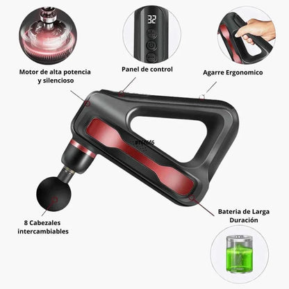 Masajeador de 32 Niveles de Potencia y 8 Cabezales + Maletin de Regalo 🎁